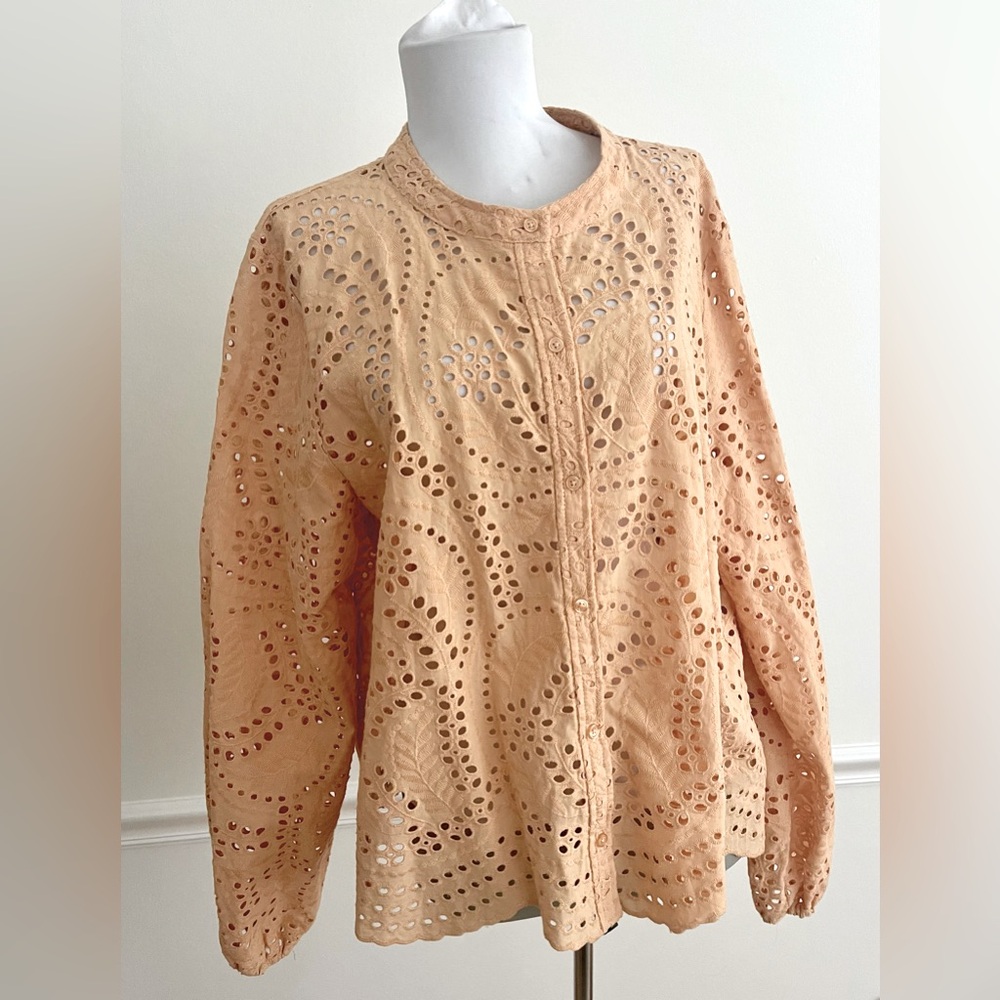 Joie Peach Eyelet Too Cardigan - Cotton / Lightweight NWT